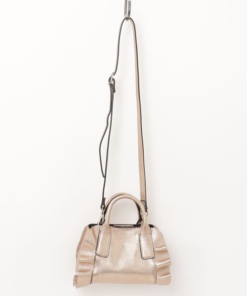 RIPANI（リパーニ）の「★【RIPANI/リパーニ】牛革メタリック加工サイドフリルマイクロミニトート バッグ(小)（トートバッグ・レディース・シルバー/ゴールド/ブロンズ・FREE）」の3枚目の写真