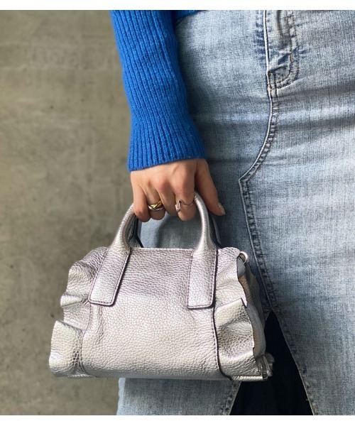 RIPANI（リパーニ）の「★【RIPANI/リパーニ】牛革メタリック加工サイドフリルマイクロミニトート バッグ(小)（トートバッグ・レディース・シルバー/ゴールド/ブロンズ・FREE）」の16枚目の写真