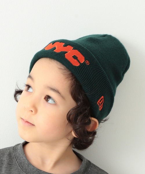 B:MING by BEAMS（ビーミングバイビームス）の「NEW ERA × B:MING by BEAMS / 別注 NY ワッチキャップ（ニットキャップ/ビーニー・キッズ・ブラック/グリーン/アイボリー・ONESIZE）」の3枚目の写真