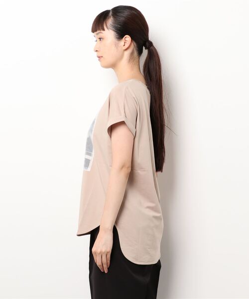 MAYSON GREY（メイソングレイ）の「PHOTOシアーTシャツ（Tシャツ/カットソー・レディース・ブラック/ベージュ/オフホワイト・M）」の4枚目の写真