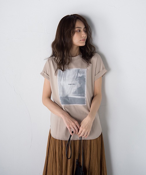 MAYSON GREY（メイソングレイ）の「PHOTOシアーTシャツ（Tシャツ/カットソー・レディース・ブラック/ベージュ/オフホワイト・M）」の8枚目の写真