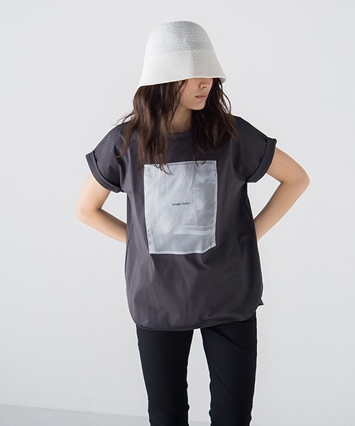 MAYSON GREY（メイソングレイ）の「PHOTOシアーTシャツ（Tシャツ/カットソー・レディース・ブラック/ベージュ/オフホワイト・M）」の16枚目の写真