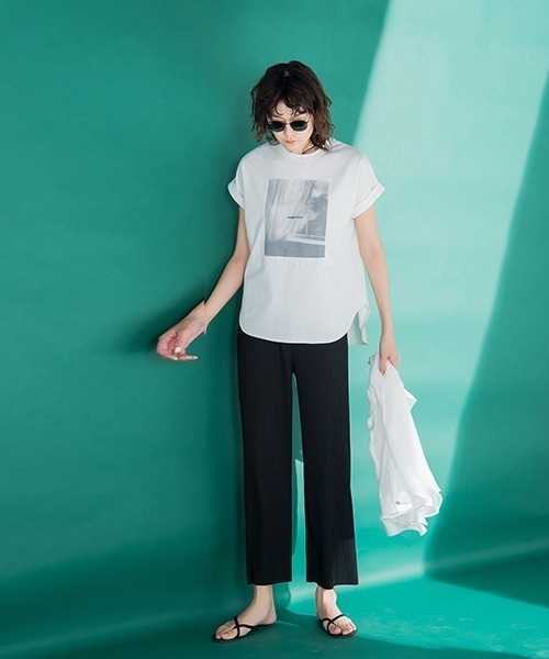 MAYSON GREY（メイソングレイ）の「PHOTOシアーTシャツ（Tシャツ/カットソー・レディース・ブラック/ベージュ/オフホワイト・M）」の18枚目の写真