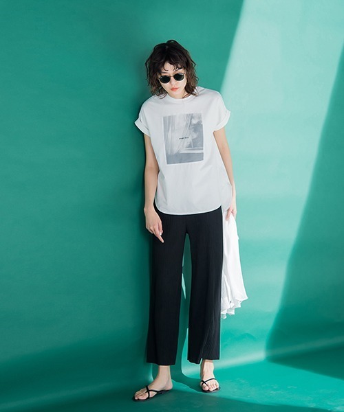 MAYSON GREY（メイソングレイ）の「PHOTOシアーTシャツ（Tシャツ/カットソー・レディース・ブラック/ベージュ/オフホワイト・M）」の19枚目の写真