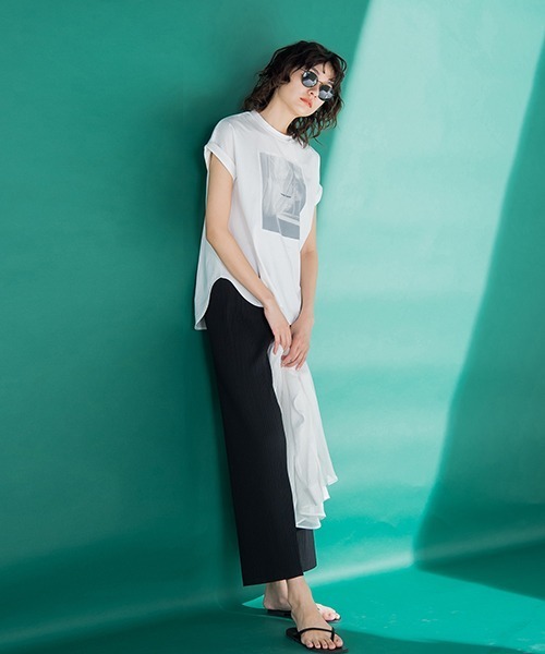 MAYSON GREY（メイソングレイ）の「PHOTOシアーTシャツ（Tシャツ/カットソー・レディース・ブラック/ベージュ/オフホワイト・M）」の21枚目の写真