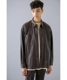 MONKEY TIME | ＜monkey time＞ FAUX LTHR WORK SHIRT/ワークシャツ(シャツ/ブラウス)