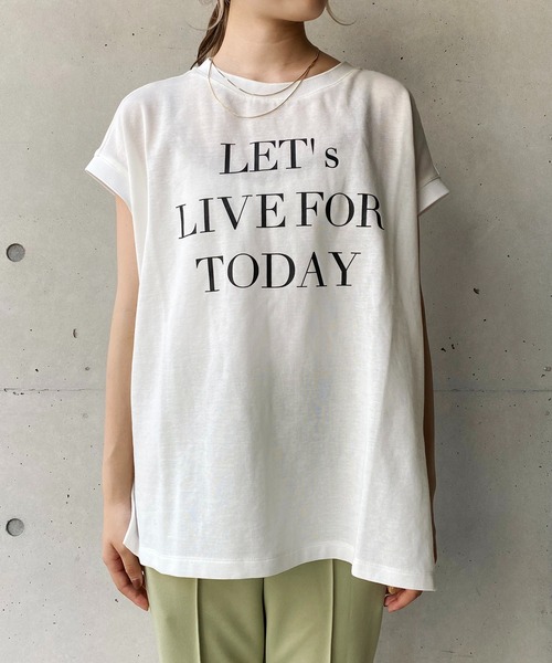 CAPRICIEUX LE'MAGE(カプリシューレマージュ)の「フレンチメッセージTシャツ(Tシャツ/カットソー・レディース・ホワイト/ブラック/グレー・FREE)」の12枚目の写真