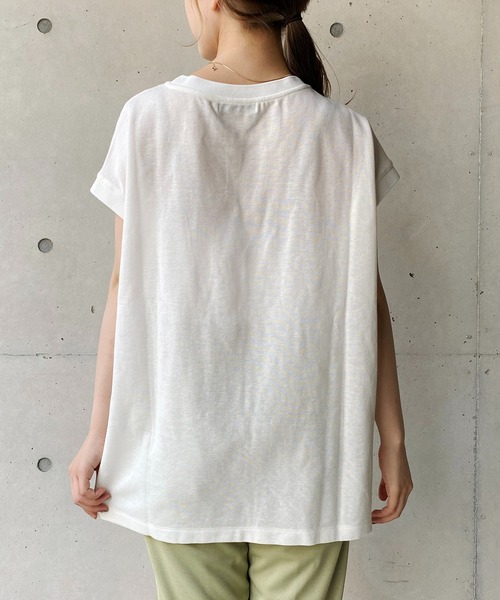 CAPRICIEUX LE'MAGE(カプリシューレマージュ)の「フレンチメッセージTシャツ(Tシャツ/カットソー・レディース・ホワイト/ブラック/グレー・FREE)」の14枚目の写真