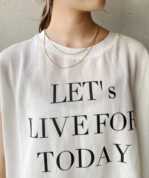 CAPRICIEUX LE'MAGE(カプリシューレマージュ)の「フレンチメッセージTシャツ(Tシャツ/カットソー・レディース・ホワイト/ブラック/グレー・FREE)」の15枚目の写真