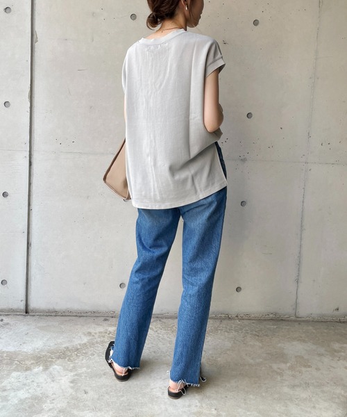 CAPRICIEUX LE'MAGE(カプリシューレマージュ)の「フレンチメッセージTシャツ(Tシャツ/カットソー・レディース・ホワイト/ブラック/グレー・FREE)」の9枚目の写真