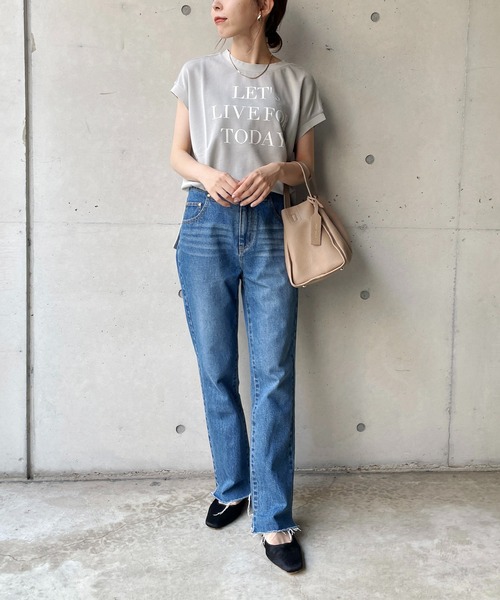 CAPRICIEUX LE'MAGE(カプリシューレマージュ)の「フレンチメッセージTシャツ(Tシャツ/カットソー・レディース・ホワイト/ブラック/グレー・FREE)」の8枚目の写真