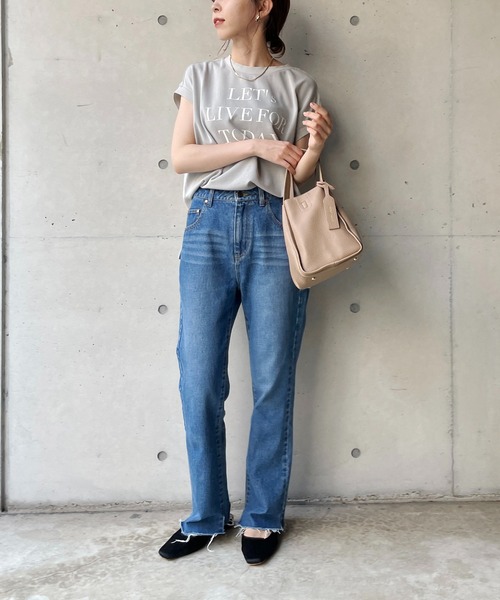 CAPRICIEUX LE'MAGE(カプリシューレマージュ)の「フレンチメッセージTシャツ(Tシャツ/カットソー・レディース・ホワイト/ブラック/グレー・FREE)」の10枚目の写真