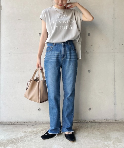 CAPRICIEUX LE'MAGE(カプリシューレマージュ)の「フレンチメッセージTシャツ(Tシャツ/カットソー・レディース・ホワイト/ブラック/グレー・FREE)」の11枚目の写真