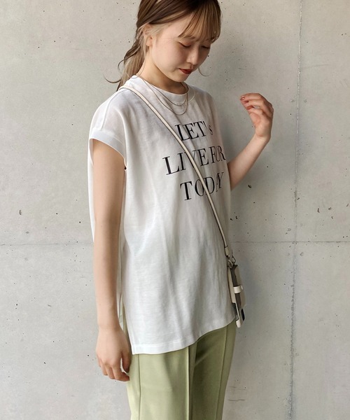 CAPRICIEUX LE'MAGE(カプリシューレマージュ)の「フレンチメッセージTシャツ(Tシャツ/カットソー・レディース・ホワイト/ブラック/グレー・FREE)」の19枚目の写真