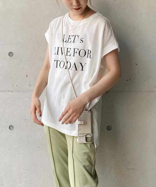 CAPRICIEUX LE'MAGE(カプリシューレマージュ)の「フレンチメッセージTシャツ(Tシャツ/カットソー・レディース・ホワイト/ブラック/グレー・FREE)」の21枚目の写真