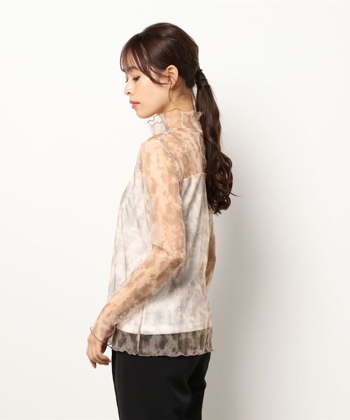 179/WG（イチナナキュウダブルジー）の「シアーチュールトップス（Tシャツ/カットソー・レディース・ベージュ/ブラック/チャコールグレー・FREE）」の5枚目の写真