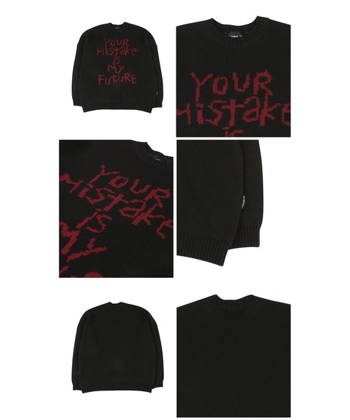 【AJO AJOBYAJO】Oversized Slogan Wool Knit Sweater AJOBYAJO（アジョバイアジョ）の「【AJOBYAJO/アジョバイアジョ