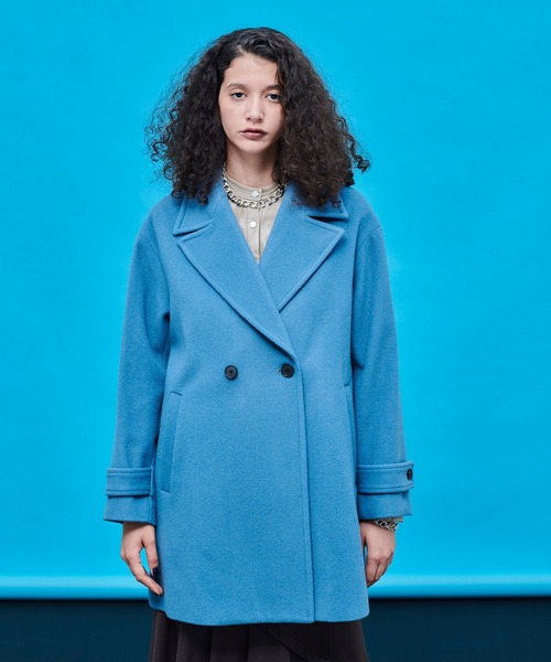 KIETH 試着のみ　水色　コート　ショート　ウール 水色のコート(コートのみ) KIETH 試着のみ 水色 コート ショート