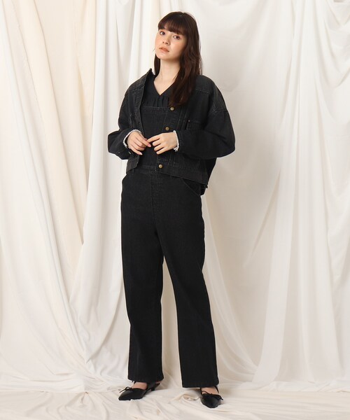 couture brooch（クチュールブローチ）の「◆ノーカラーデニムジャケット（デニムジャケット・レディース・アイボリー/ブラック・36/38/42）」の10枚目の写真