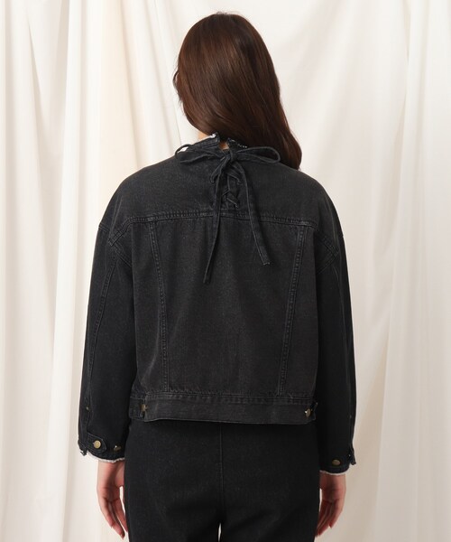 couture brooch（クチュールブローチ）の「◆ノーカラーデニムジャケット（デニムジャケット・レディース・アイボリー/ブラック・36/38/42）」の13枚目の写真