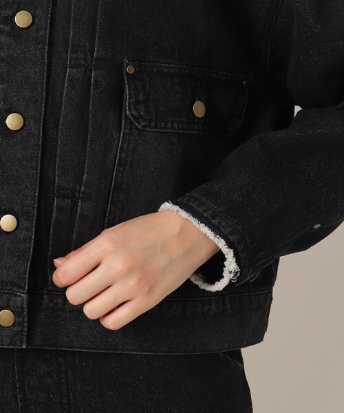 couture brooch（クチュールブローチ）の「◆ノーカラーデニムジャケット（デニムジャケット・レディース・アイボリー/ブラック・36/38/42）」の7枚目の写真