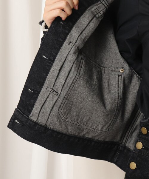 couture brooch（クチュールブローチ）の「◆ノーカラーデニムジャケット（デニムジャケット・レディース・アイボリー/ブラック・36/38/42）」の9枚目の写真