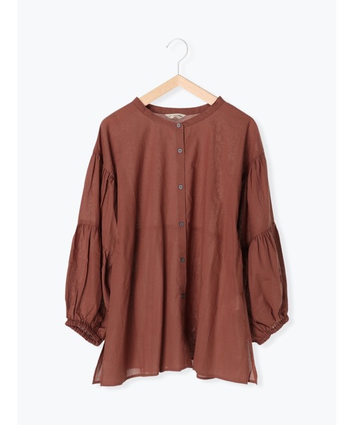 Samansa Mos2（サマンサ モスモス）の「袖ティアードブラウス（シャツ/ブラウス・レディース・ブラウン/カーキ/オレンジ/マスタード/チャコール/キナリ・ﾌﾘ-）」の4枚目の写真