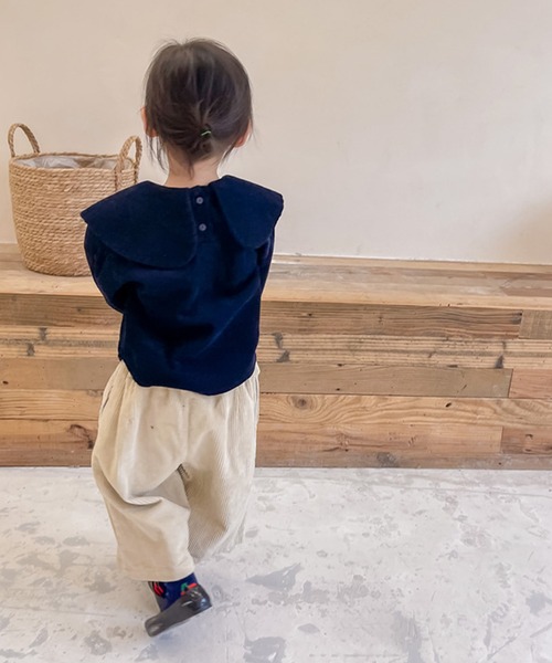 aimoha（アイモハ）の「【aimoha-KIDS-】【新作】子供服 かわいいビッグカラー花刺繍入りブラウス（シャツ/ブラウス・キッズ・ベージュ/ブルー・90/100/110/120/80/130）」の22枚目の写真