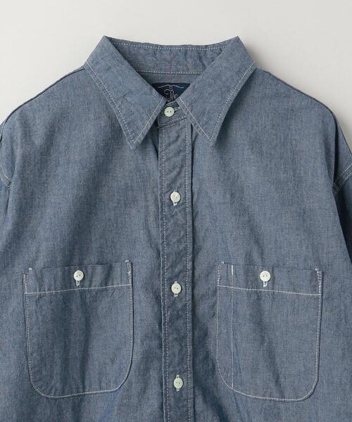 The Stylist Japan(ザスタイリストジャパン)の「<The StylistJapan(ザ スタイリストジャパン)> DUNGAREE SHIRTS/シャツ(シャツ/ブラウス・メンズ・ブラック/ライトブルー・S/M/L)」の3枚目の写真