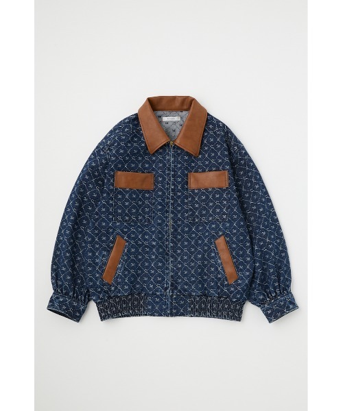 MOUSSY（マウジー）の「MONOGRAM DENIM ジャケット（デニムジャケット・レディース・ブラック/ブルー・FREE）」の3枚目の写真