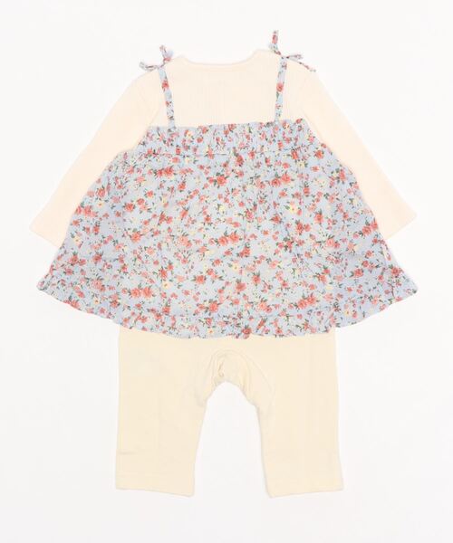 Love&Peace&Money（ラブアンドピースアンドマネー）の「小花柄レイヤードカバーオール（ロンパース・キッズ・サックスブルー/ピンク・80ｃｍ/70cm）」の11枚目の写真