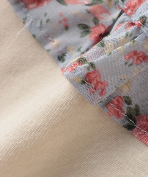 Love&Peace&Money（ラブアンドピースアンドマネー）の「小花柄レイヤードカバーオール（ロンパース・キッズ・サックスブルー/ピンク・80ｃｍ/70cm）」の9枚目の写真