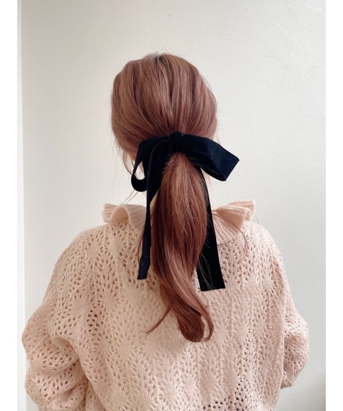 JUMELLE（ジュメロ）の「【アクセ部門 売上個数１位】ビッグリボンゴム（ヘアゴム・レディース・ブラック・FREE）」の10枚目の写真
