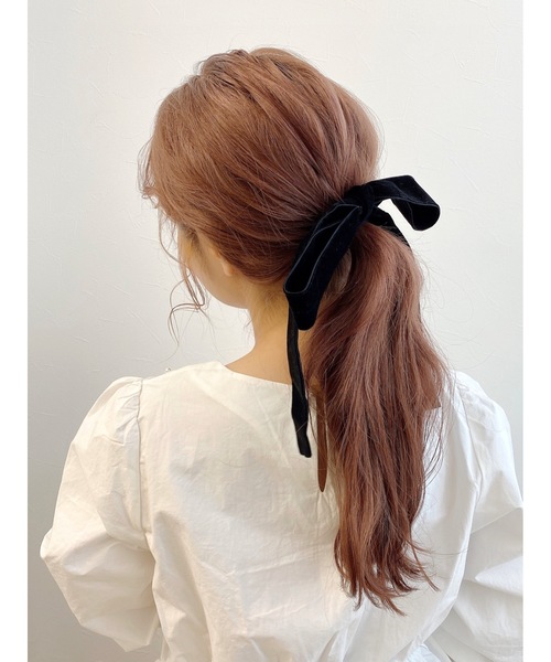 JUMELLE（ジュメロ）の「【アクセ部門 売上個数１位】ビッグリボンゴム（ヘアゴム・レディース・ブラック・FREE）」の5枚目の写真