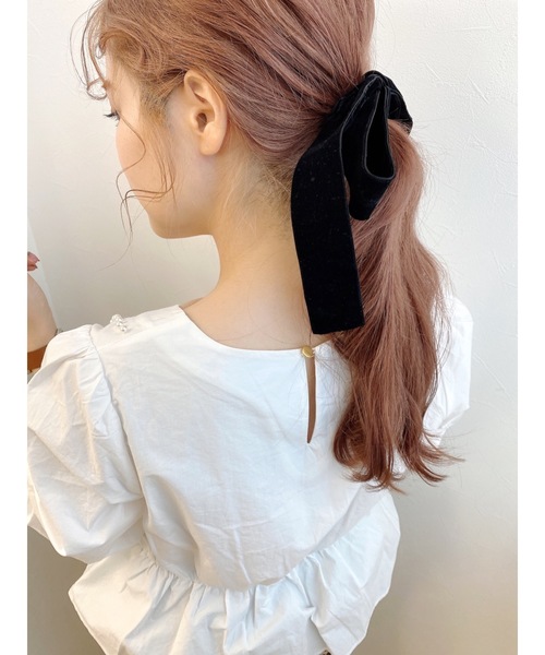 JUMELLE（ジュメロ）の「【アクセ部門 売上個数１位】ビッグリボンゴム（ヘアゴム・レディース・ブラック・FREE）」の4枚目の写真