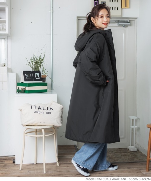 coca（coca）（コカ）の「ビッグシルエットミリタリーコート（ミリタリージャケット・レディース・ブラック/カーキ・M/L）」の9枚目の写真