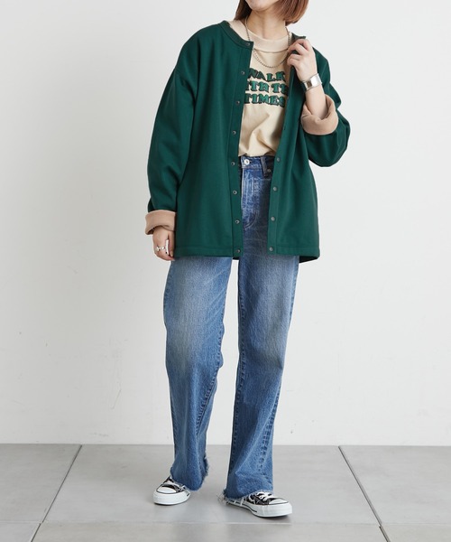 CIAOPANIC TYPY（チャオパニックティピー）の「【ZOZOTOWN限定】裏フリースボンディングスナップカーディガン（カーディガン/ボレロ・メンズ・ブラック/グリーン/ブルー・MEDIUM/LARGE）」の14枚目の写真