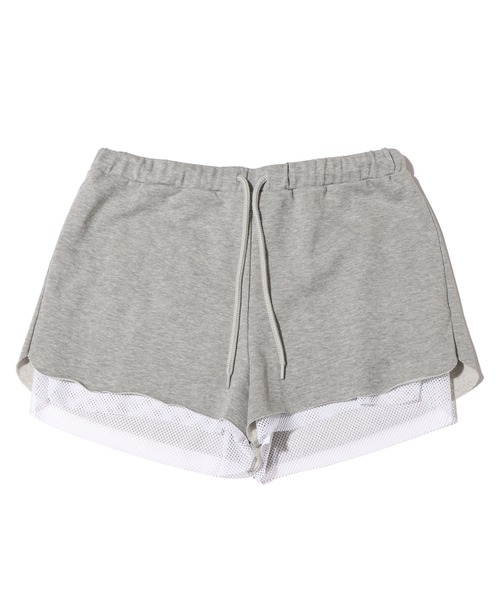 GUACAMOLE（ガカモレ）の「GUACAMOLE × atmos pink メッシュレイヤードスウェットショーパン（スウェットパンツ・レディース・グレー/ブラック/ホワイト・S/M）」の3枚目の写真