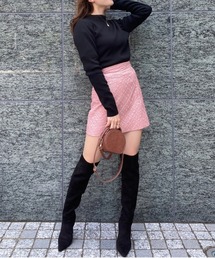 EIMY ISTOIRE | ESキルティングハイウエストミニスカート(スカート)