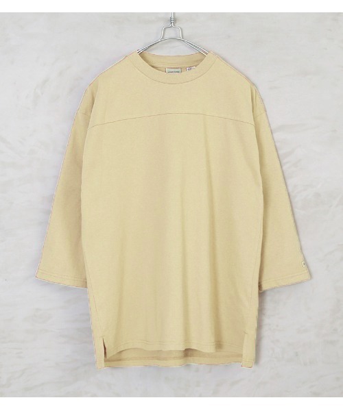 Goodwear（グッドウェア）の「Good wear USAコットン 2W7-2509 切替7分袖 FOOTBALL TEE（Tシャツ/カットソー・メンズ・ネイビー/杢グレー/カーキブラウン/ライトカーキ/ブルー系その他/ホワイト/ブラック/ベージュ/グレイッシュベージュ/スモークピンク/パープル系その他/イエロー系その他/オレンジ系その他/ミント/ライトピンク/チャコールグレー/グレー系その他/ブラウン・L/S/M/XL）」の15枚目の写真