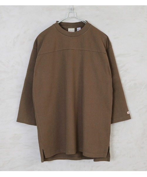 Goodwear（グッドウェア）の「Good wear USAコットン 2W7-2509 切替7分袖 FOOTBALL TEE（Tシャツ/カットソー・メンズ・ネイビー/杢グレー/カーキブラウン/ライトカーキ/ブルー系その他/ホワイト/ブラック/ベージュ/グレイッシュベージュ/スモークピンク/パープル系その他/イエロー系その他/オレンジ系その他/ミント/ライトピンク/チャコールグレー/グレー系その他/ブラウン・L/S/M/XL）」の6枚目の写真