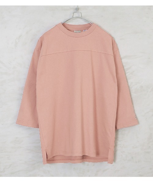 Goodwear（グッドウェア）の「Good wear USAコットン 2W7-2509 切替7分袖 FOOTBALL TEE（Tシャツ/カットソー・メンズ・ネイビー/杢グレー/カーキブラウン/ライトカーキ/ブルー系その他/ホワイト/ブラック/ベージュ/グレイッシュベージュ/スモークピンク/パープル系その他/イエロー系その他/オレンジ系その他/ミント/ライトピンク/チャコールグレー/グレー系その他・L/S/M/XL）」の15枚目の写真