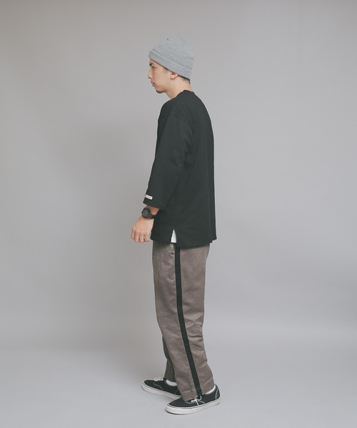 Goodwear（グッドウェア）の「Good wear USAコットン 2W7-2509 切替7分袖 FOOTBALL TEE（Tシャツ/カットソー・メンズ・ネイビー/杢グレー/カーキブラウン/ライトカーキ/ブルー系その他/ホワイト/ブラック/ベージュ/グレイッシュベージュ/スモークピンク/パープル系その他/イエロー系その他/オレンジ系その他/ミント/ライトピンク/チャコールグレー/グレー系その他・L/S/M/XL）」の20枚目の写真