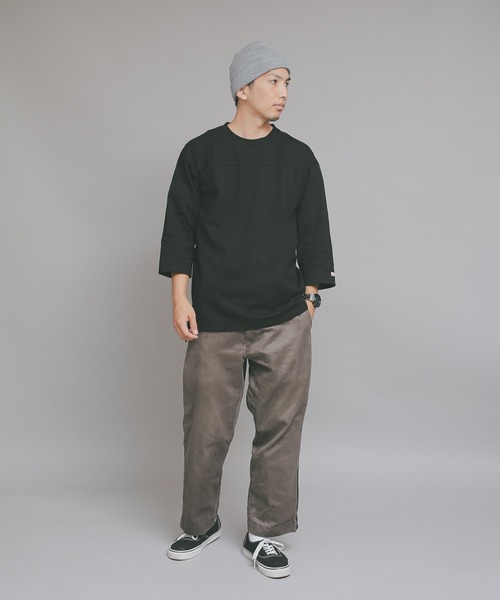Goodwear（グッドウェア）の「Good wear USAコットン 2W7-2509 切替7分袖 FOOTBALL TEE（Tシャツ/カットソー・メンズ・ネイビー/杢グレー/カーキブラウン/ライトカーキ/ブルー系その他/ホワイト/ブラック/ベージュ/グレイッシュベージュ/スモークピンク/パープル系その他/イエロー系その他/オレンジ系その他/ミント/ライトピンク/チャコールグレー/グレー系その他・L/S/M/XL）」の22枚目の写真