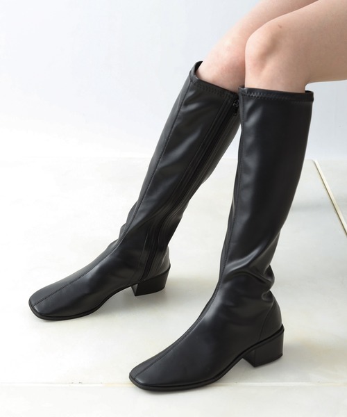 COLONY 2139（コロニートゥーワンスリーナイン）の「【マカロンFoot】ストレスフリーストレッチロングブーツ（ブーツ・レディース・ブラック/ライトグレー・23cm/24cm/25cm）」の7枚目の写真