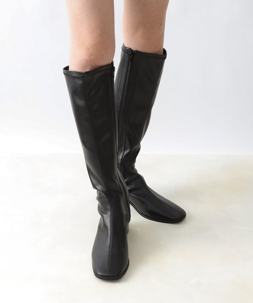 COLONY 2139（コロニートゥーワンスリーナイン）の「【マカロンFoot】ストレスフリーストレッチロングブーツ（ブーツ・レディース・ブラック/ライトグレー・23cm/24cm/25cm）」の12枚目の写真