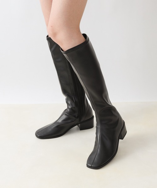 COLONY 2139（コロニートゥーワンスリーナイン）の「【マカロンFoot】ストレスフリーストレッチロングブーツ（ブーツ・レディース・ブラック/ライトグレー・23cm/24cm/25cm）」の5枚目の写真