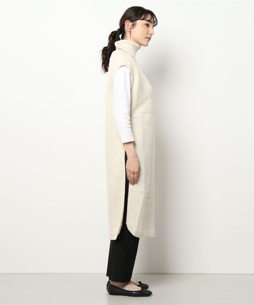 Bou Jeloud（ブージュルード）の「タートルネックラウンドロングベスト（ベスト・レディース・ブラック/ベージュ/アイボリー・FREE）」の18枚目の写真