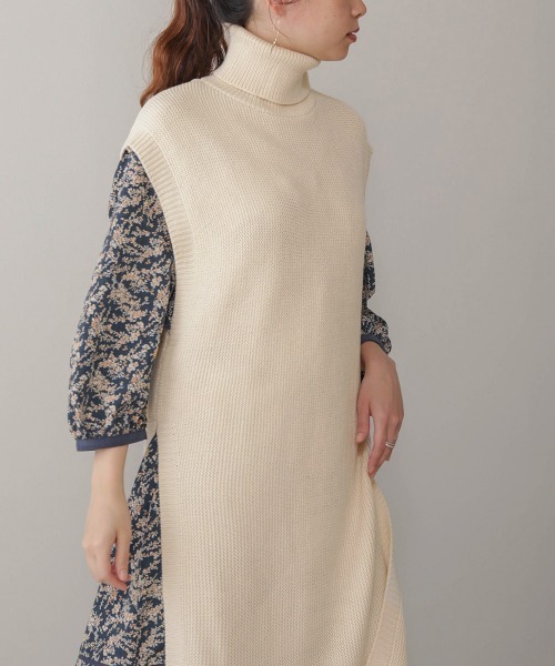 Bou Jeloud（ブージュルード）の「タートルネックラウンドロングベスト（ベスト・レディース・ブラック/ベージュ/アイボリー・FREE）」の10枚目の写真