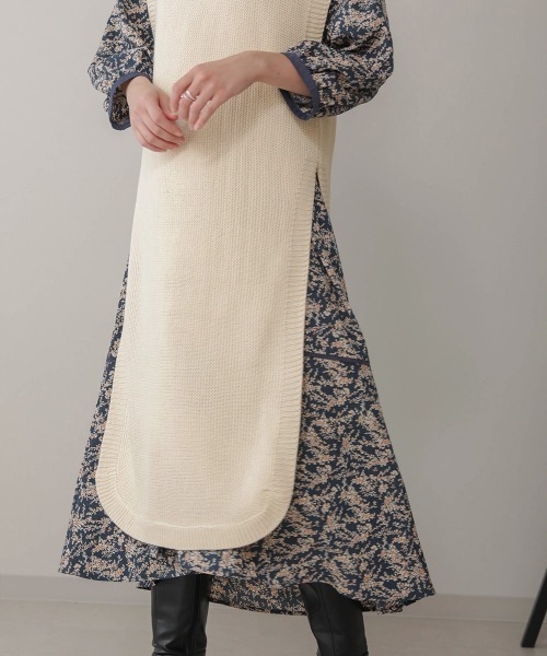 Bou Jeloud（ブージュルード）の「タートルネックラウンドロングベスト（ベスト・レディース・ブラック/ベージュ/アイボリー・FREE）」の16枚目の写真